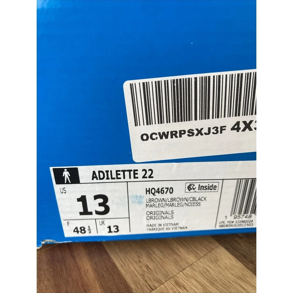 Adidas Adilette 22 Men's Size 13 Slides‎ Light Brown  HQ4670  NEW IN BOX